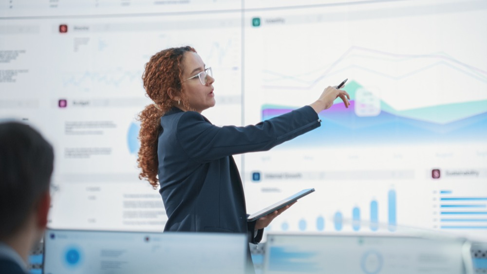 woman explaining managed security services and threat detection