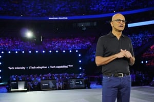 Microsoft Inspire 2019-Satya Nadellas presenting