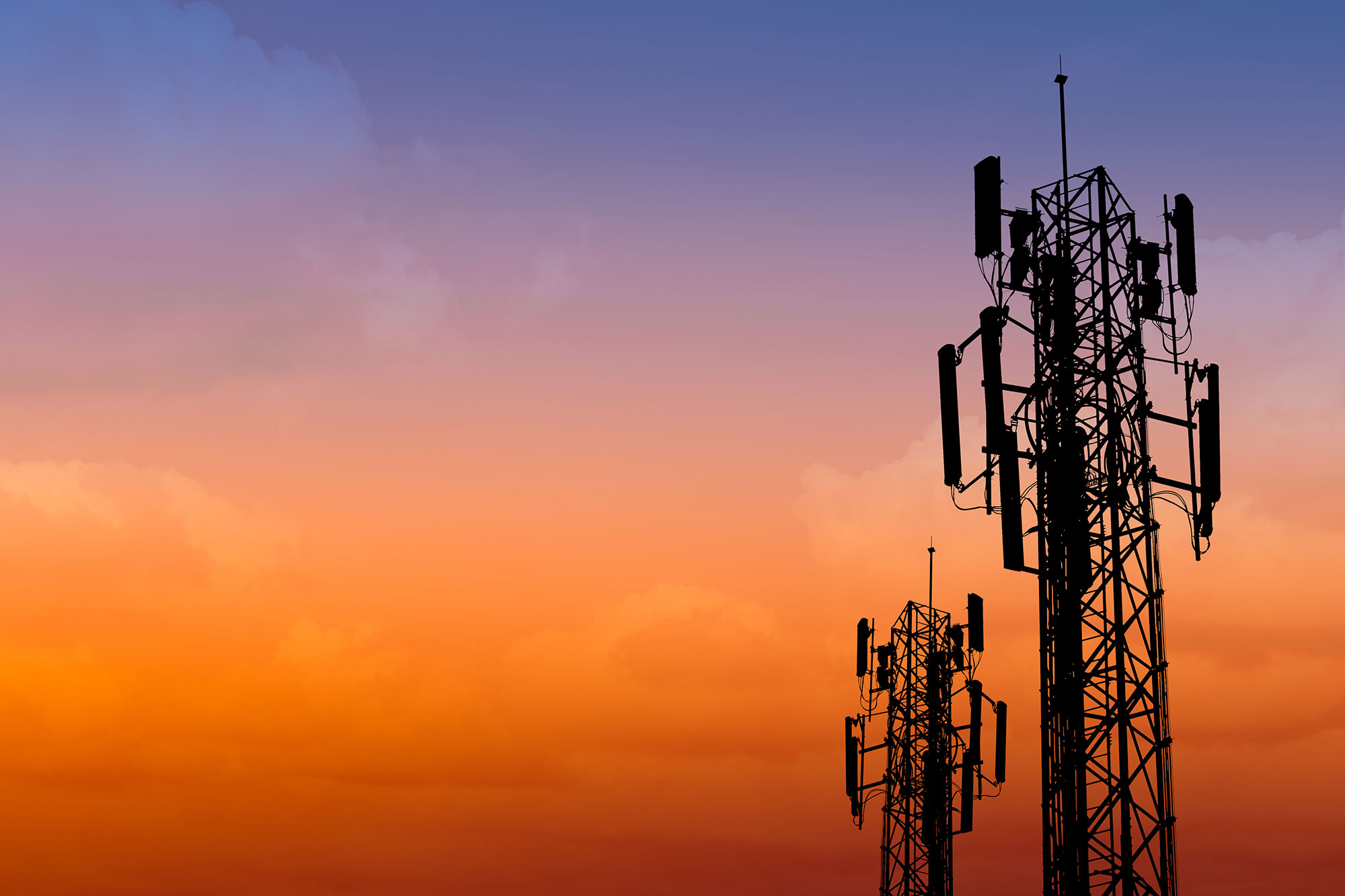 Network Towers Sunset